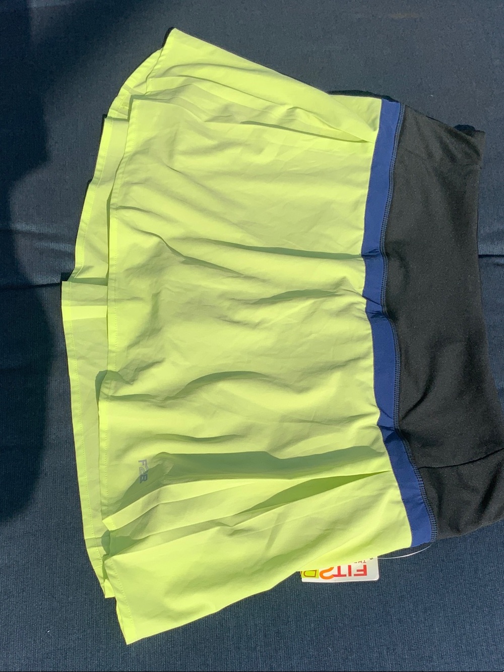Women's Neon Yellow Active Skort with Black Waistband
